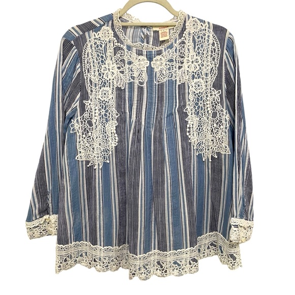 Sundance Tops - Sundance Women's Top Cotton Lace Cottagecore Feminine Cowgirl Size Large